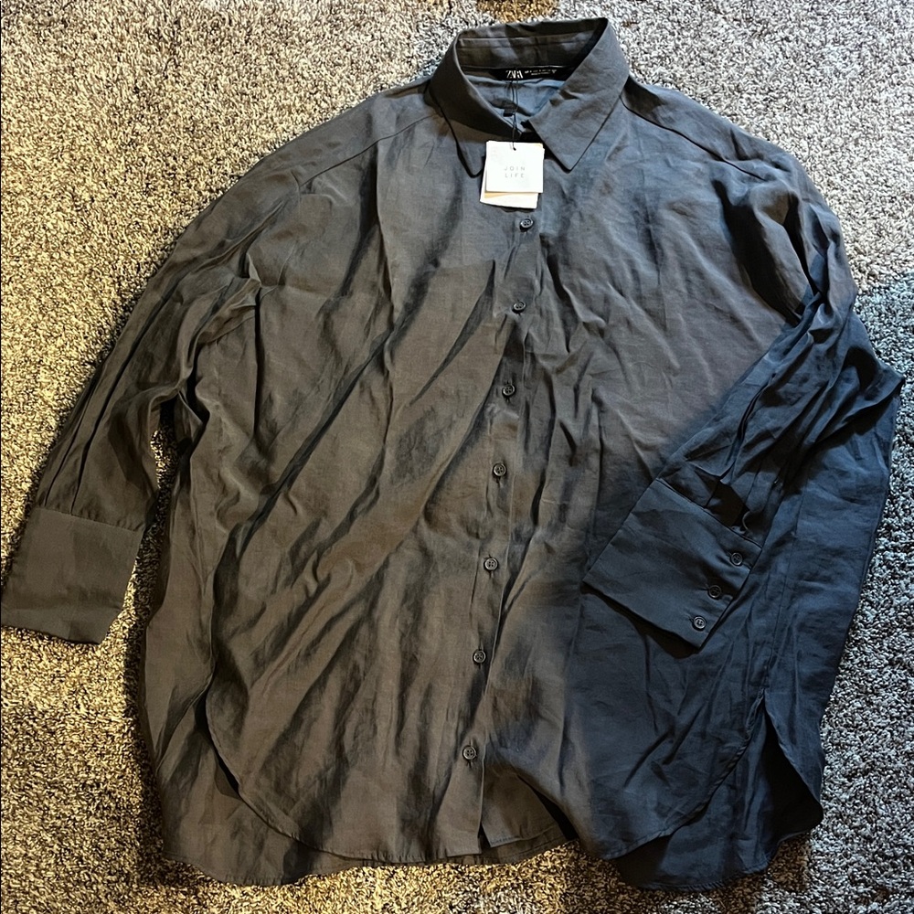Women’s Black Button-Up Shirt